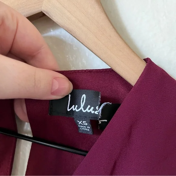 Lulus | Luck and Love Burgundy Three-Quarter Sleeve Romper - Picture 4 of 8